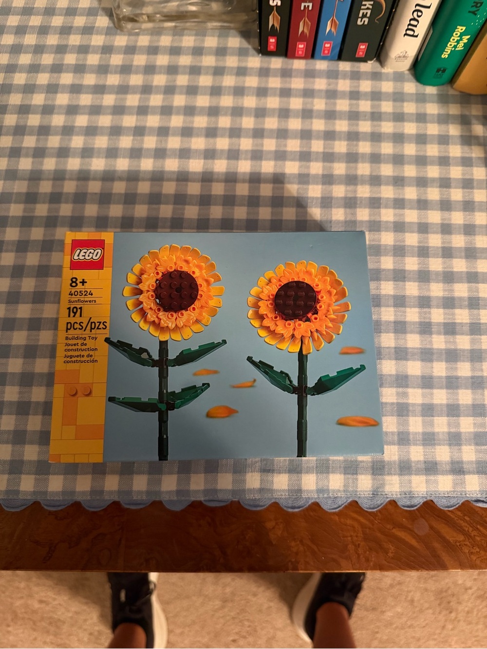 Lego Yellow Sunflower Display with Green Stems
